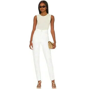 Mother SNACKS! HIGH WAISTED TWIZZY SKIMP STICKY RICE Straight Leg Jeans